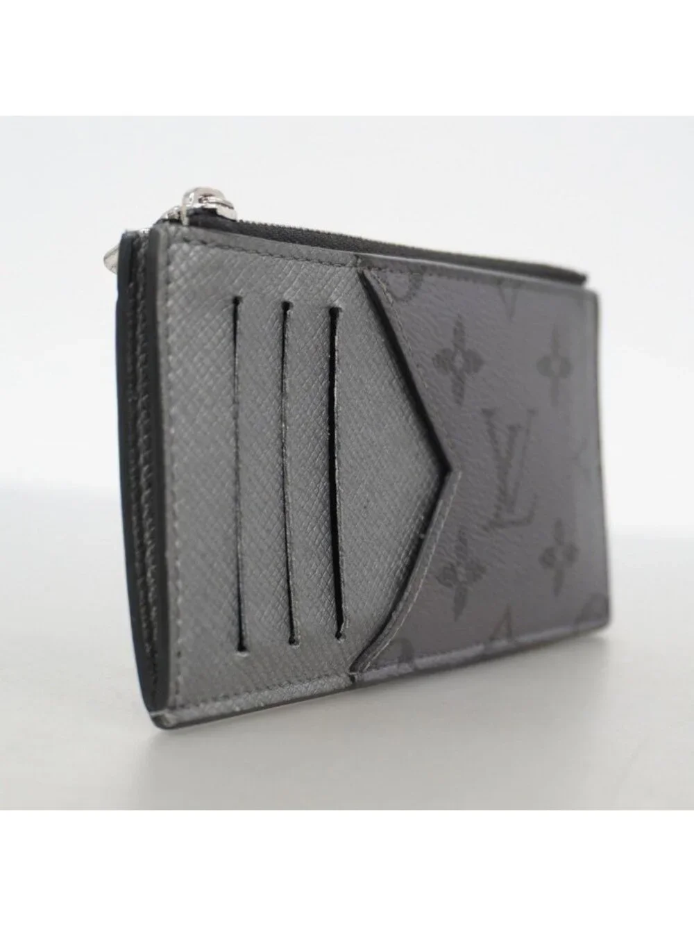 Louis Vuitton Coin Case Taigarama Card Holder Gray Silver
